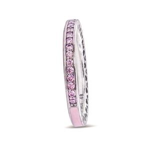 Pandora Pink Radiant Enamel Heart Ring